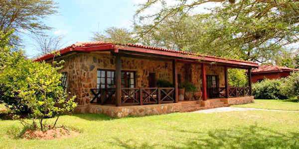 Sosian Lodge cottage terras, Laikipia in Kenia