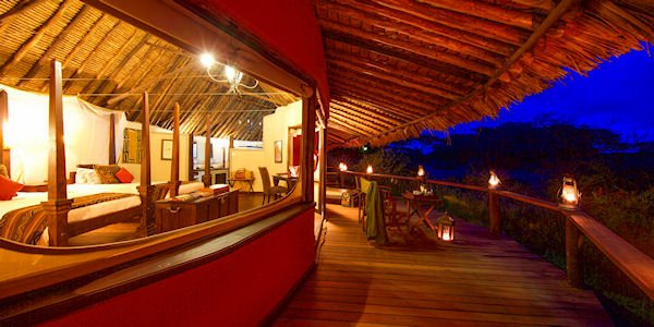 Tawi Lodge accommodatie veranda cottage, Amboseli Nationaal Park in Kenia Tawi Lodge accommodatie veranda cottage, Amboseli Nationaal Park in Kenia