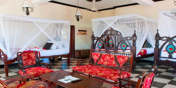 Tembo House Hotel accommodatie familie kamer, Zanzibar Stone Town in Tanzania Tembo House Hotel accommodatie familie kamer, Zanzibar Stone Town in Tanzania