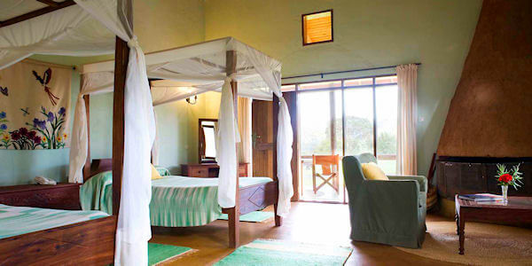 Tloma Mountain Lodge interieur bungalow, Ngorongoro Krater in Tanzania Tloma Mountain Lodge interieur bungalow, Ngorongoro Krater in Tanzania