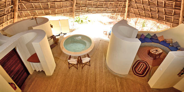 Unguja Lodge accommodatie baobab suite - interieur, Zanzibar in Tanzania Unguja Lodge accommodatie baobab suite - interieur, Zanzibar in Tanzania