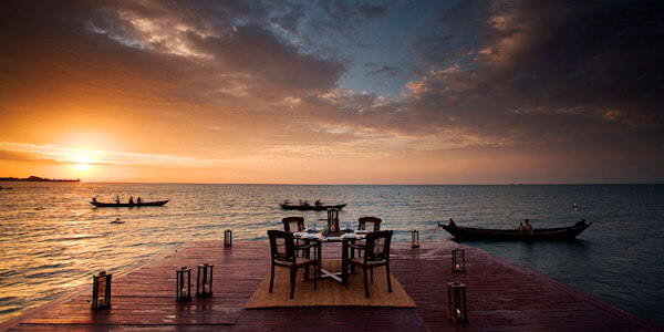 Sunset diner, Victoria Meer in Kenia