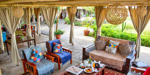 Zebra Mara Camp accommodatie lounge interieur, Masai Mara in Kenia Zebra Mara Camp accommodatie lounge interieur, Masai Mara in Kenia